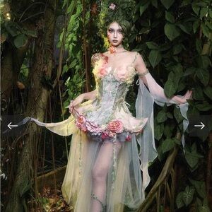 Devlil Inspired Floral Fairy Costume Dress